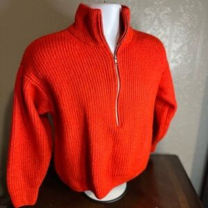 Orange Half-Zip Sweater